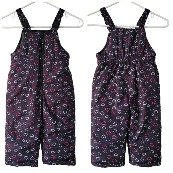 FADED GLORY Heart Printed Snow - Ski Bib / Size 2T - Picture 1 of 11